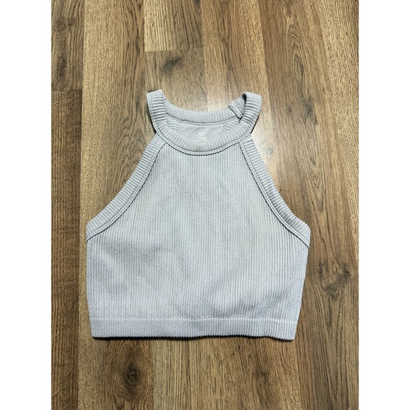 aerie Tops - Aerie Tank Top Women's Size Medium Gray Crop Top Halter Neck Sleeveless cropped